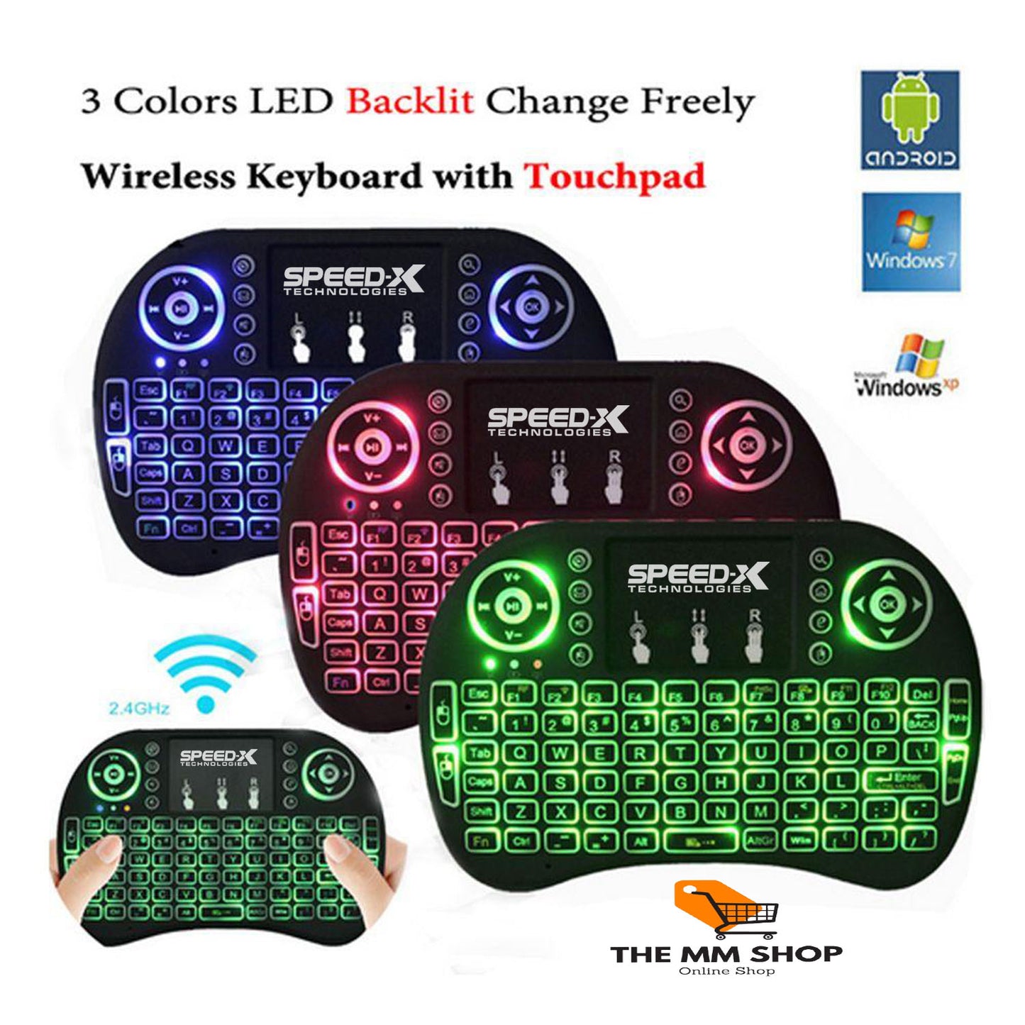 Mini Touch Pad Wireless With Backlight Keyboard Mouse Rf 500
