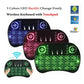 Mini Wireless Keyboard RF500 with 3 Color RGB Backlit, 2.4GHz Wireless Mini Keyboard Controller with Touchpad Mouse Combo, Compatible with Android TV Box, IPTV, HTPC, Smart TV, PC, etc
