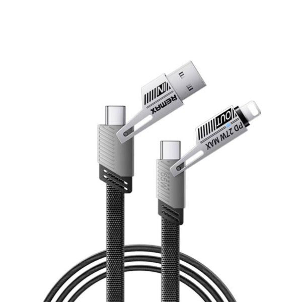 65W Fast Charging 4-in-1 Cable — One Cable for iPhone, Android & Laptop