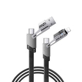 65W Fast Charging 4-in-1 Cable — One Cable for iPhone, Android & Laptop